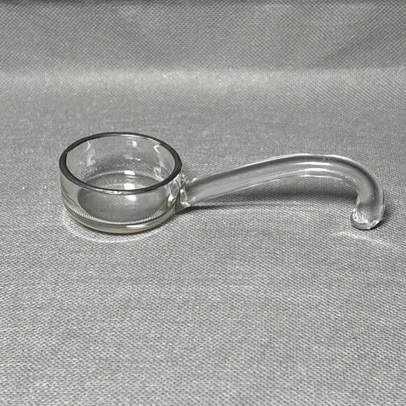 1930s Serving Bowl & Mayonnaise Spoon Silver Rim Art Deco Depression Glass UV - Picture 9 of 15